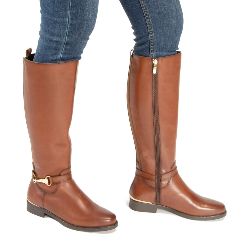 BOTA DE CUERO MUJER GACEL TABACO HORTENCIA - 2