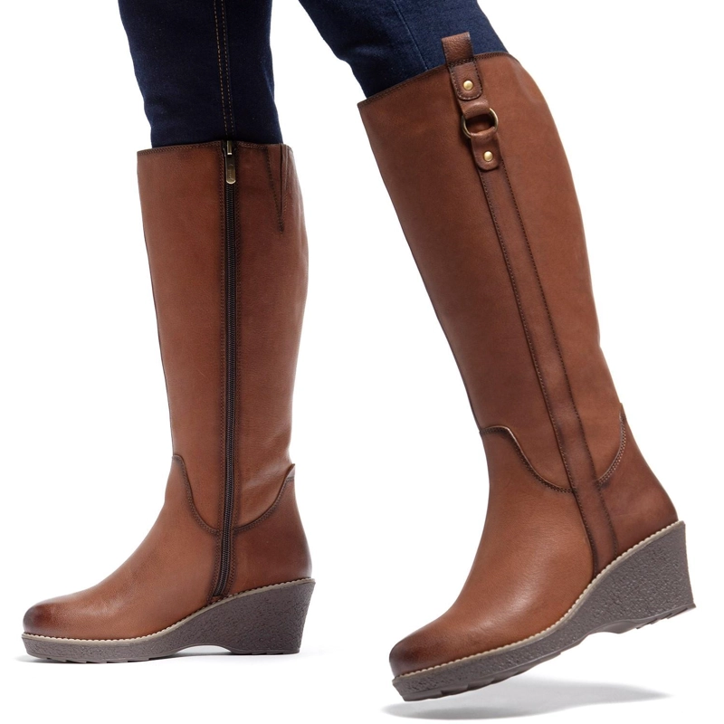 BOTA DE CUERO MUJER GACEL TOSTADO LEDA - 2