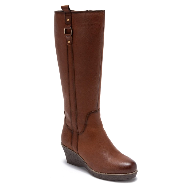 BOTA DE CUERO MUJER GACEL TOSTADO LEDA - 3