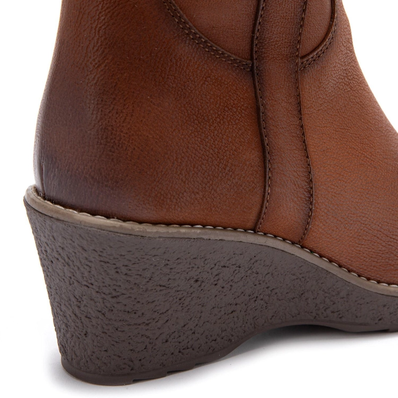 BOTA DE CUERO MUJER GACEL TOSTADO LEDA - 4