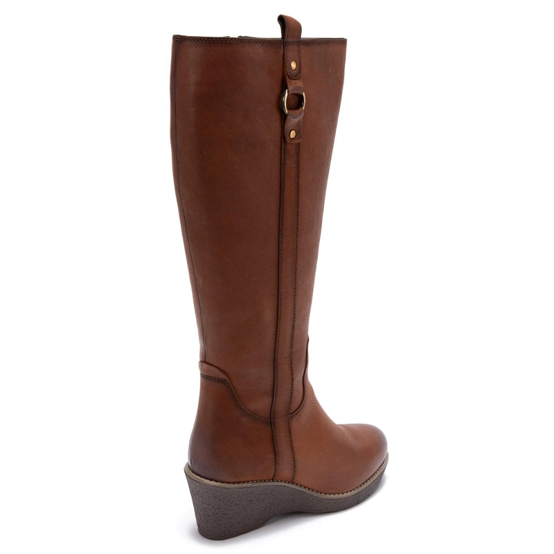 BOTA DE CUERO MUJER GACEL TOSTADO LEDA - 5