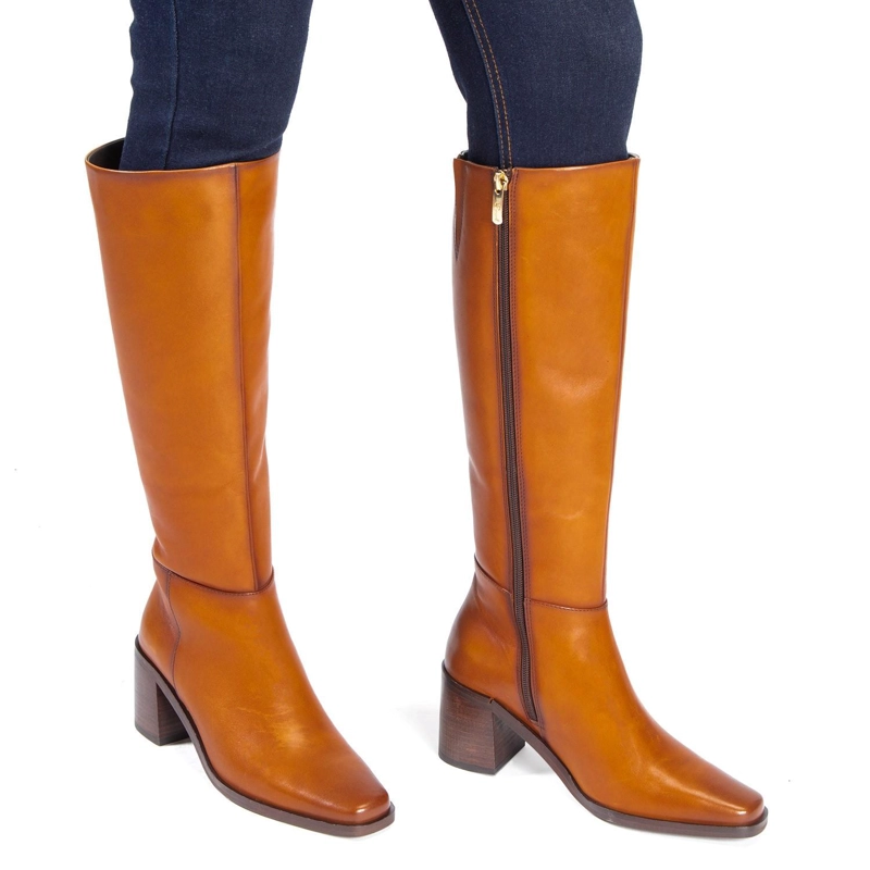 BOTA DE CUERO MUJER GACEL TOSTADO ASUNCION - 2