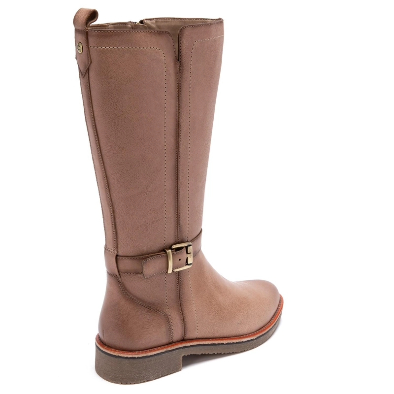 BOTA DE CUERO MUJER GACEL TAUPE NORA - 5