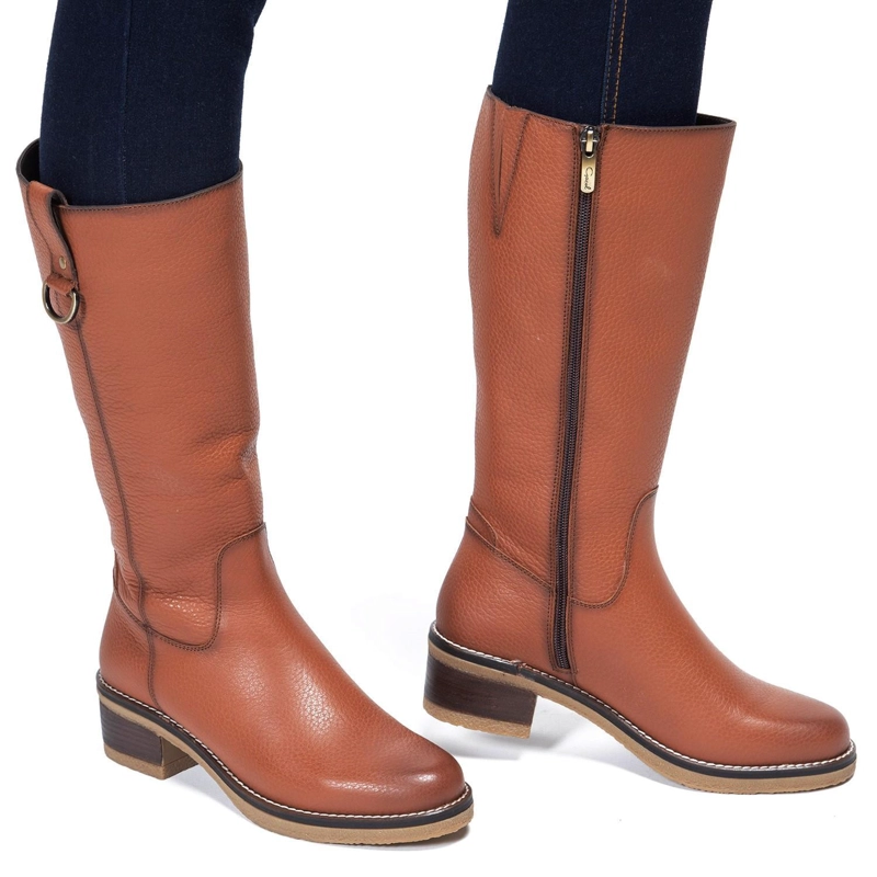 BOTA DE CUERO MUJER GACEL TOSTADO MIKA - 2