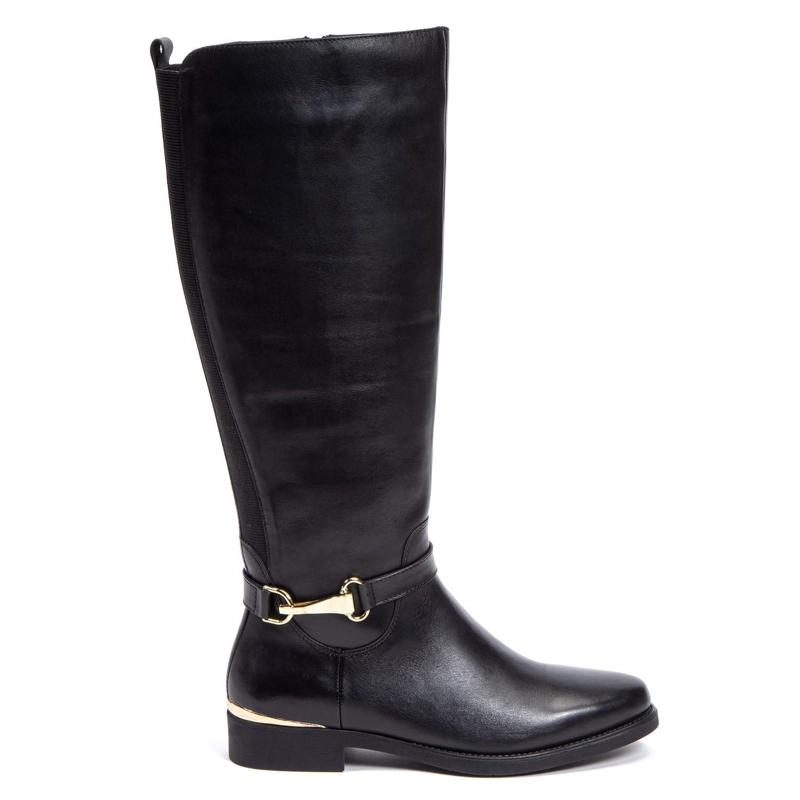 BOTA DE CUERO MUJER GACEL NEGRO HORTENCIA - 1