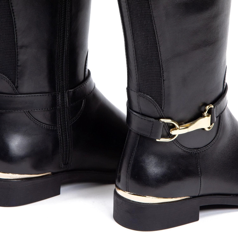 BOTA DE CUERO MUJER GACEL NEGRO HORTENCIA - 4