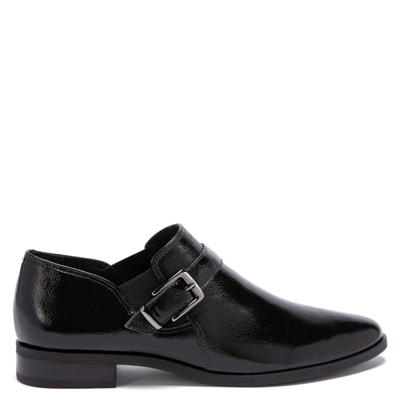 ZAPATO DE CUERO MUJER GACEL NEGRO CRUZ - 1