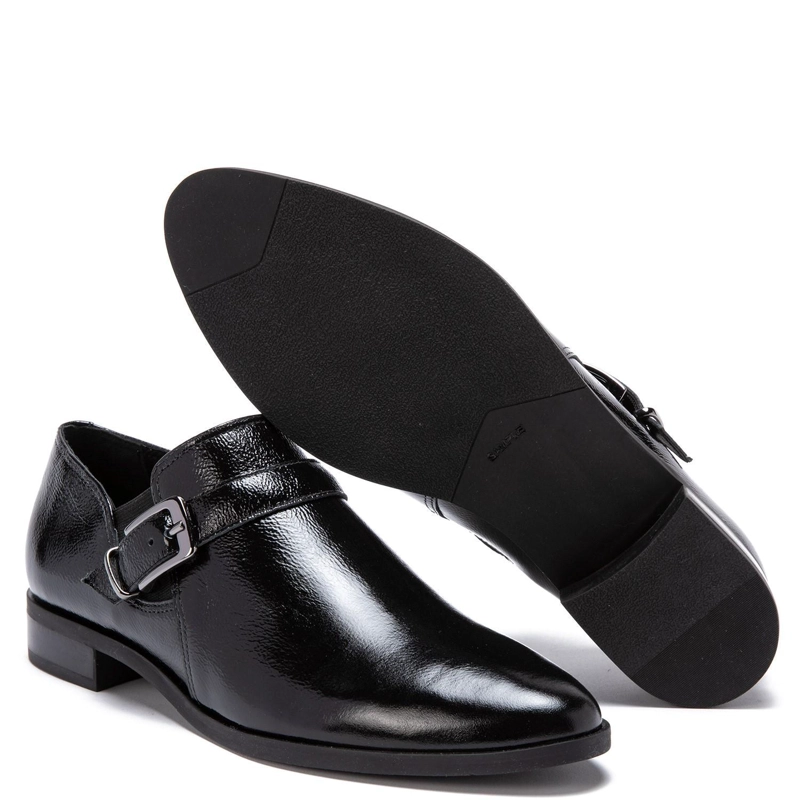 ZAPATO DE CUERO MUJER GACEL NEGRO CRUZ - 4