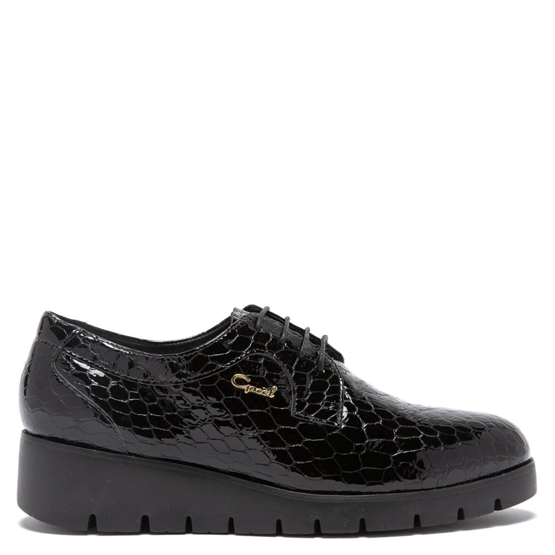 ZAPATO DE CUERO MUJER GACEL NEGRO MERCEDES 0659307 - 1