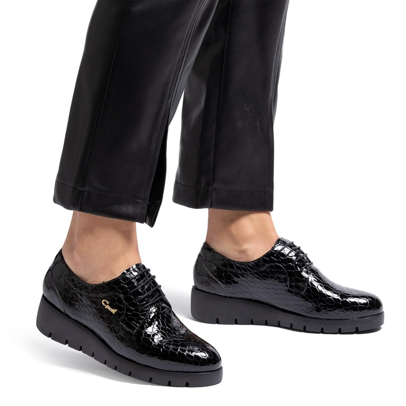 ZAPATO DE CUERO MUJER GACEL NEGRO MERCEDES 0659307 - 2