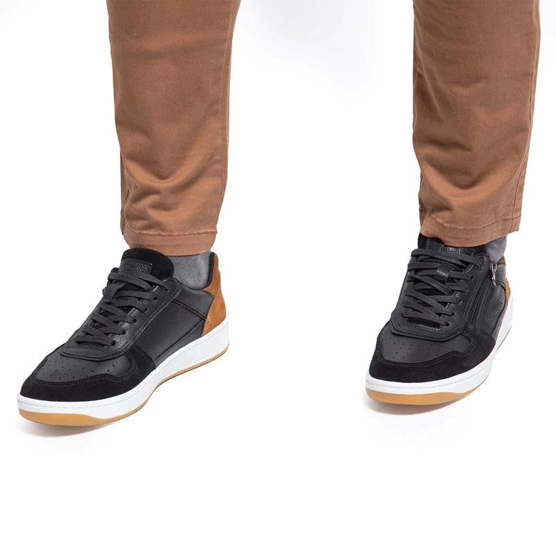 ZAPATILLA DE CUERO HOMBRE GUANTE NEGRO TESLA 0035500 - 2
