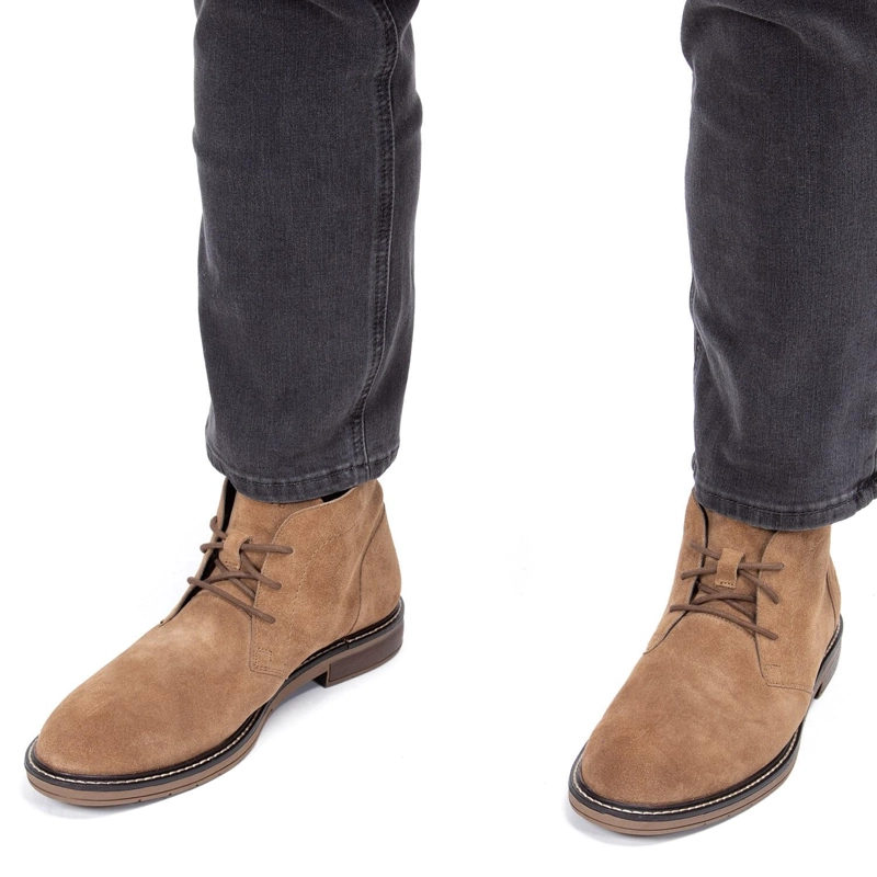 BOTIN DE CUERO HOMBRE GUANTE TAUPE CASPER 0035420 - 2