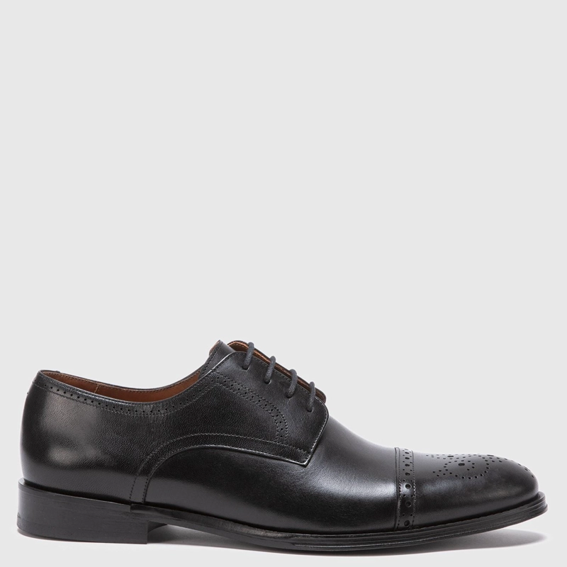 ZAPATO DE CUERO HOMBRE GUANTE NEGRO SUELA - 1