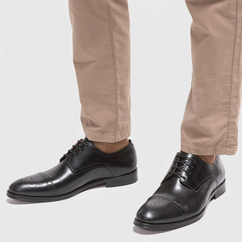 ZAPATO DE CUERO HOMBRE GUANTE NEGRO SUELA - 2