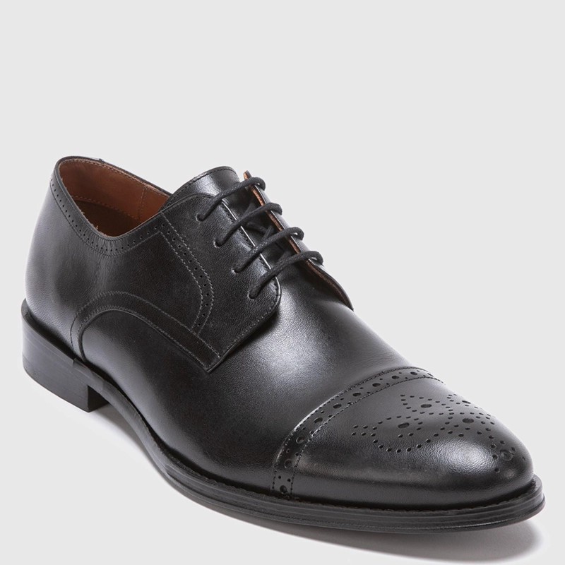 ZAPATO DE CUERO HOMBRE GUANTE NEGRO SUELA - 3