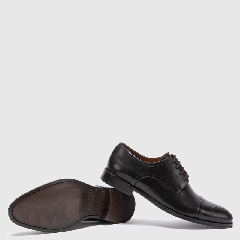 ZAPATO DE CUERO HOMBRE GUANTE NEGRO SUELA - 4