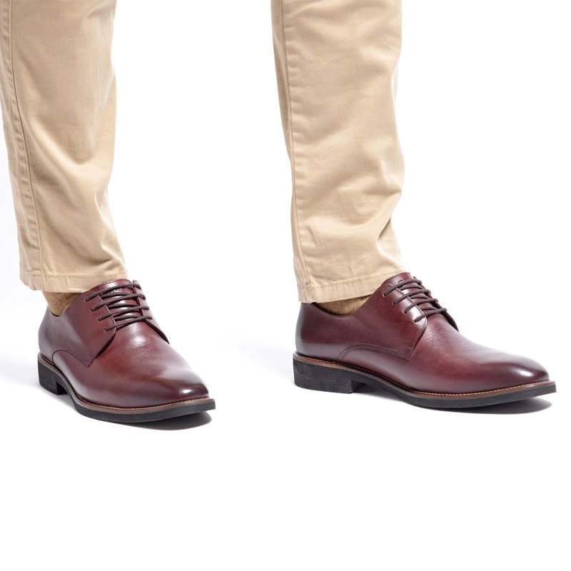 ZAPATO DE CUERO HOMBRE GUANTE GUINDA BERLIN 0035407 - 2