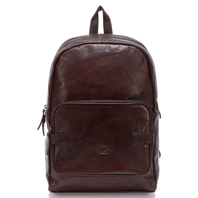 MOCHILA DE CUERO HOMBRE GUANTE CHOCOLATE VIAJE - 2