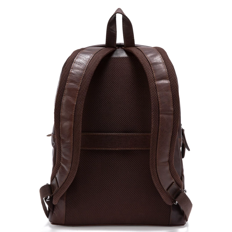 MOCHILA DE CUERO HOMBRE GUANTE CHOCOLATE VIAJE - 3