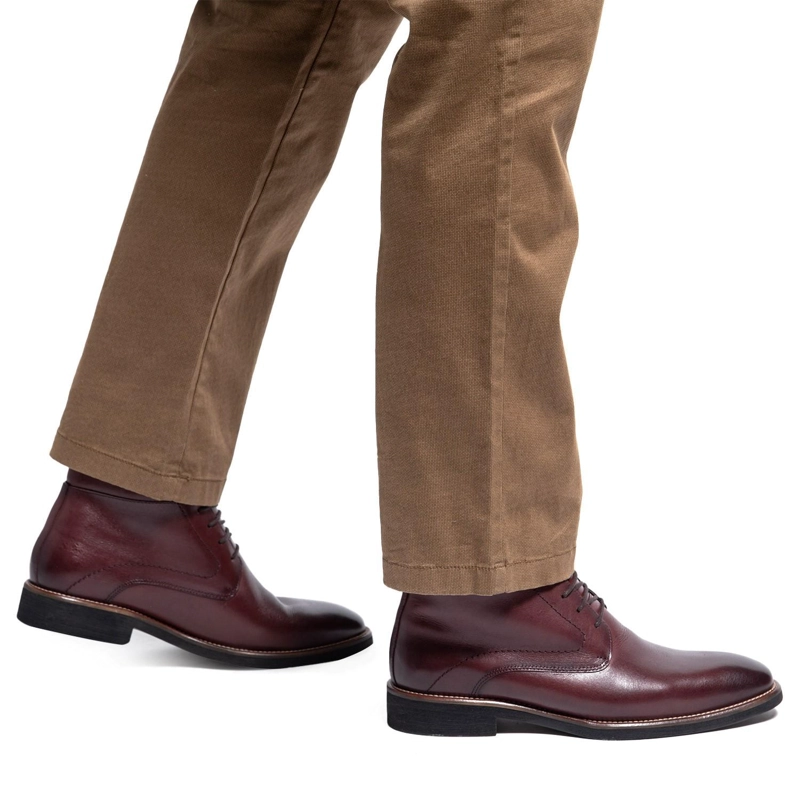 BOTIN DE CUERO HOMBRE GUANTE GUINDA BERLIN - 2