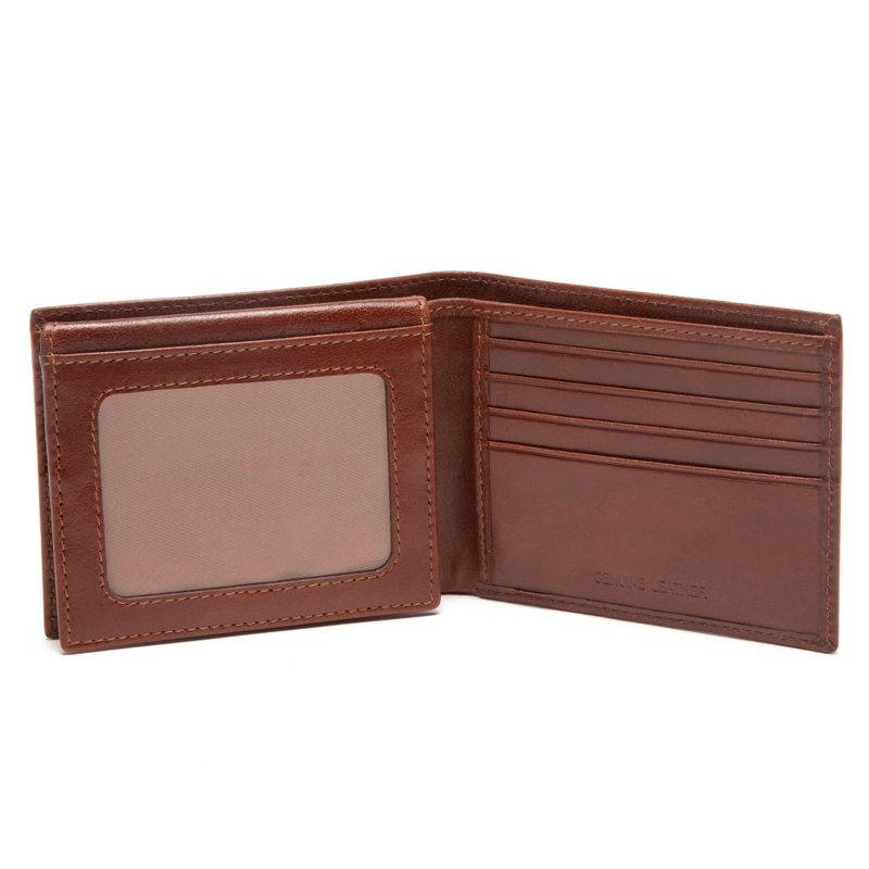 BILLETERA DE CUERO HOMBRE GUANTE BRANDY CON FLAP - 2