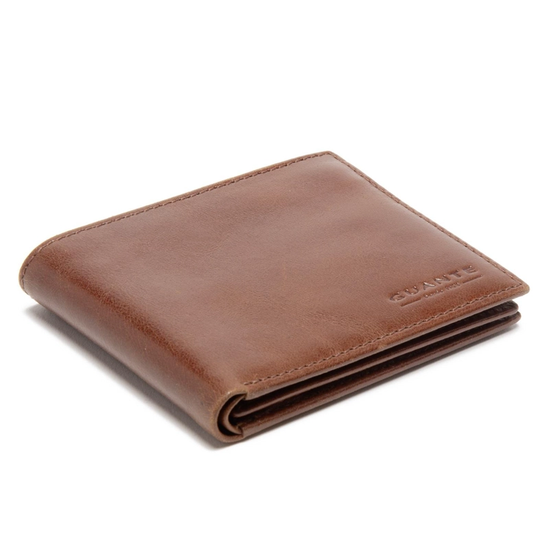 BILLETERA DE CUERO HOMBRE GUANTE BRANDY CON FLAP - 4