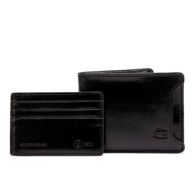 BILLETERA DE CUERO HOMBRE GUANTE NEGRO CON TARJETERO - 2