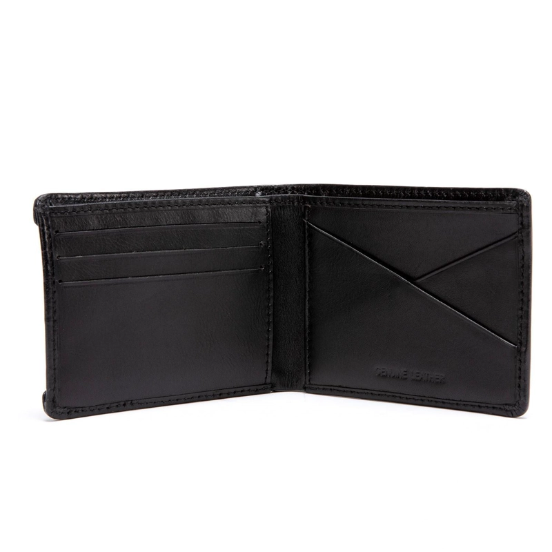 BILLETERA DE CUERO HOMBRE GUANTE NEGRO CON TARJETERO - 4
