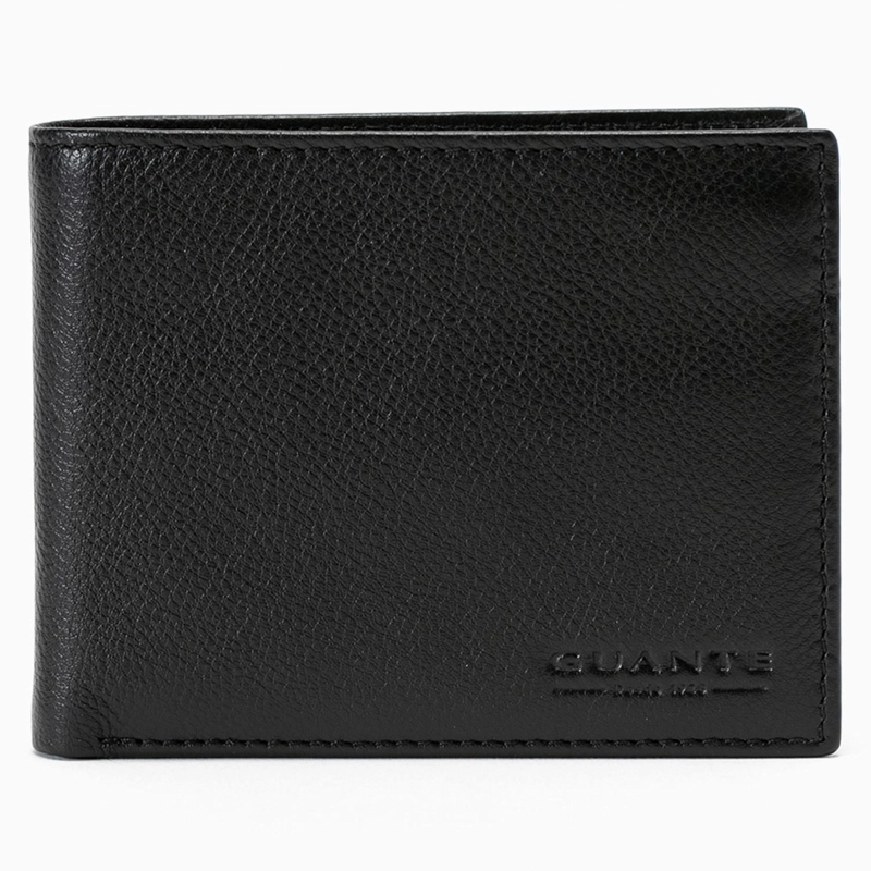 BILLETERA DE CUERO HOMBRE GUANTE NEGRO CON FLAP - 1