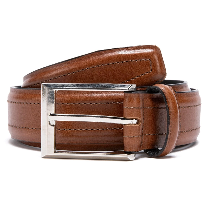 CINTURON DE CUERO HOMBRE GUANTE DARK CAMEL - 1