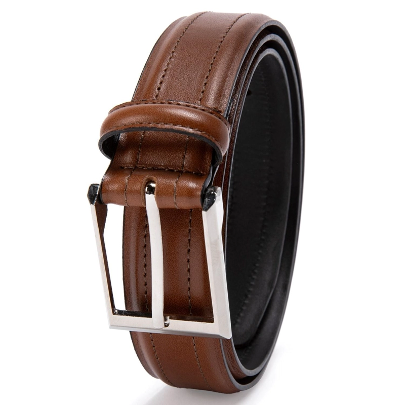 CINTURON DE CUERO HOMBRE GUANTE DARK CAMEL - 3