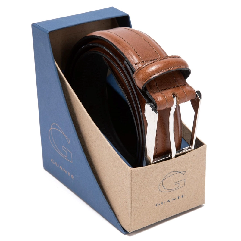 CINTURON DE CUERO HOMBRE GUANTE DARK CAMEL - 5
