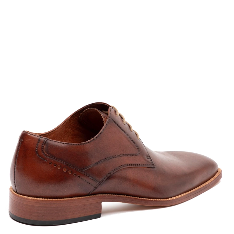 ZAPATO DE CUERO HOMBRE GUANTE CAFE  SUELA NATURAL 0035558 - 5
