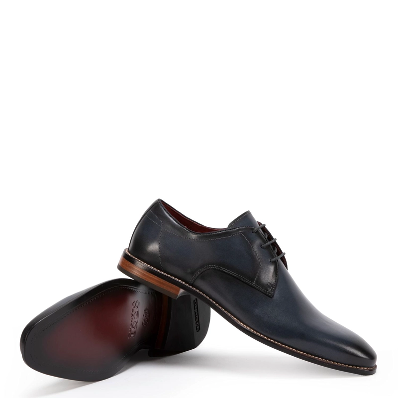 ZAPATO DE CUERO HOMBRE GUANTE MARINO SUELA 0035557 - 4
