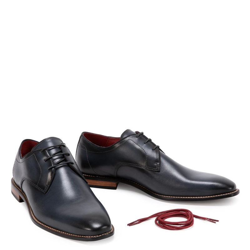 ZAPATO DE CUERO HOMBRE GUANTE MARINO SUELA 0035557 - 5