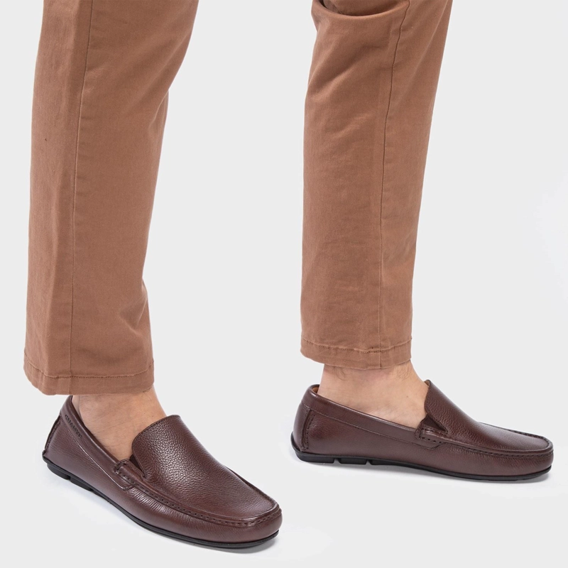 MOCASINES HOMBRE GUANTE CUERO ANCONA CHOCOLATE - 2