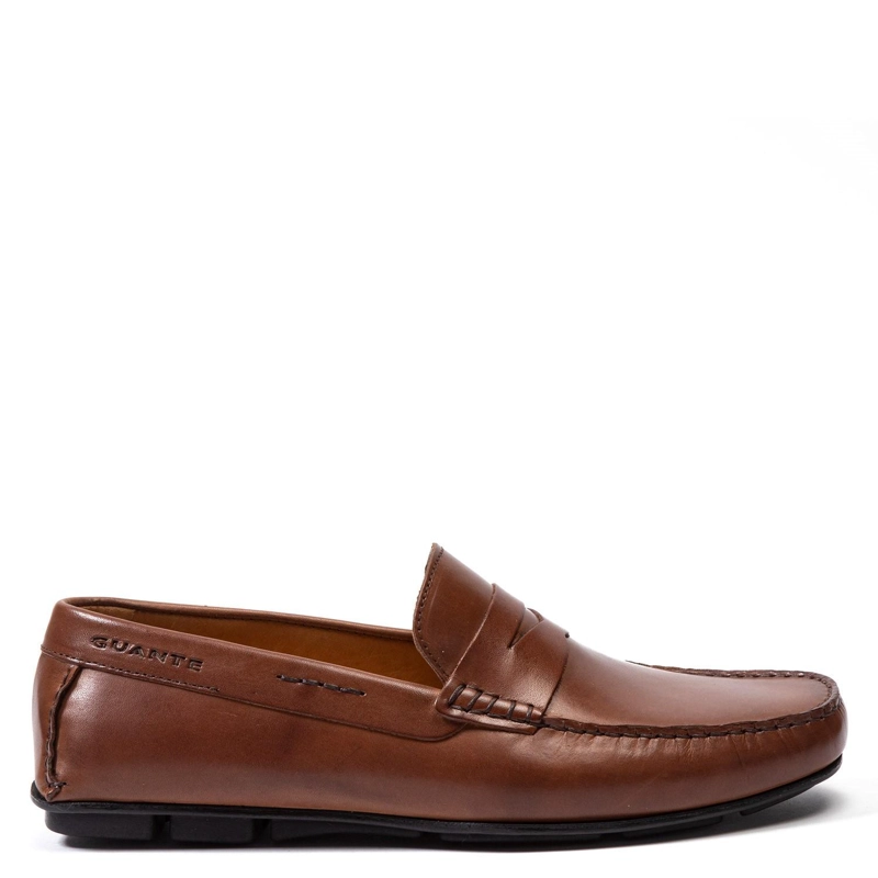 MOCASIN DE CUERO HOMBRE GUANTE BRANDY ANCONA - 1