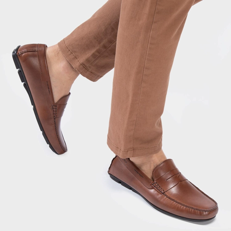 MOCASIN DE CUERO HOMBRE GUANTE BRANDY ANCONA - 2