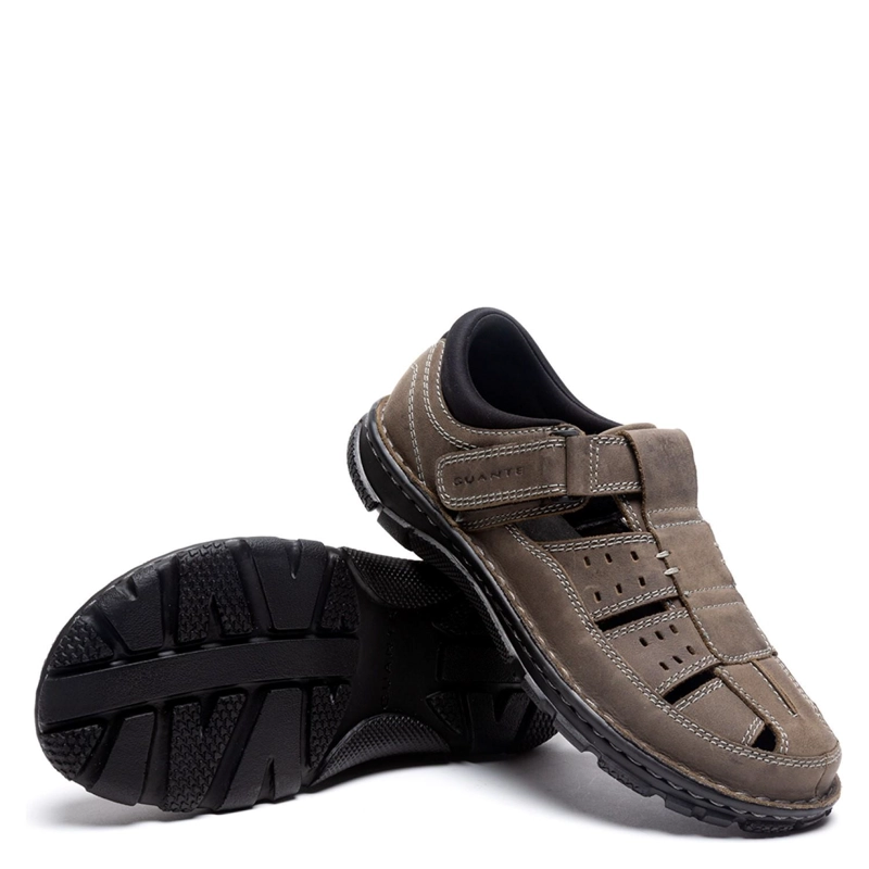SANDALIAS HOMBRE GUANTE CUERO GRIS CERRADA BUDAPEST - 3