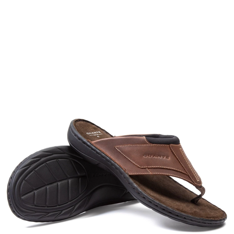 SANDALIAS HOMBRE GUANTE CUERO CHOCOLATE ABIERTA CAPRI - 4
