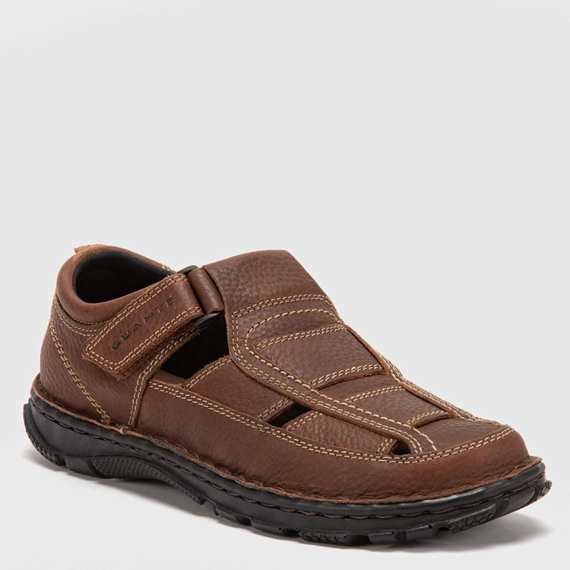 SANDALIAS HOMBRE GUANTE CUERO CHOCOLATE CERRADA BUDAPEST - 2