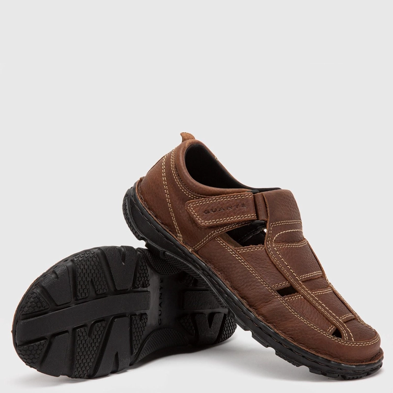SANDALIAS HOMBRE GUANTE CUERO CHOCOLATE CERRADA BUDAPEST - 3
