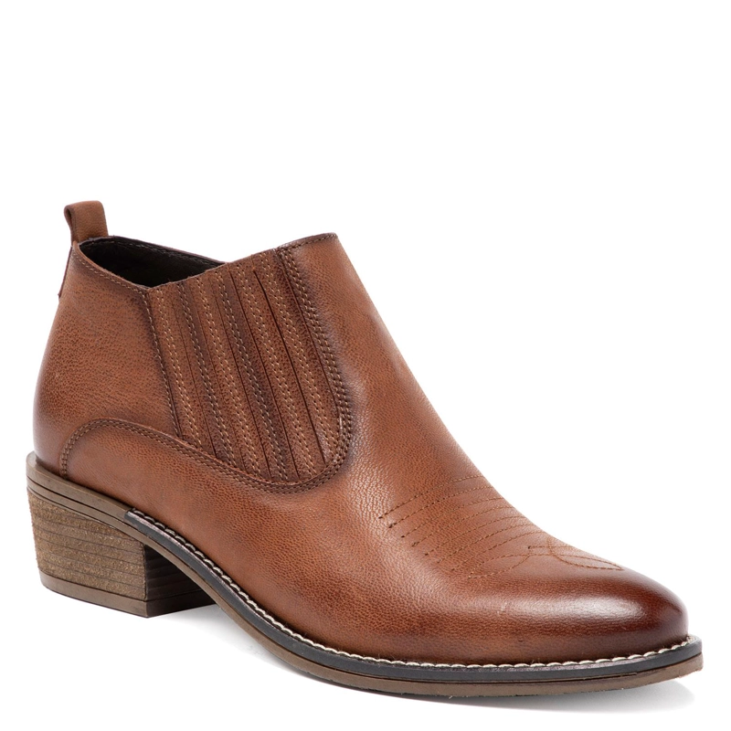 BOTIN DE CUERO MUJER GACEL TOSTADO GINA - 2