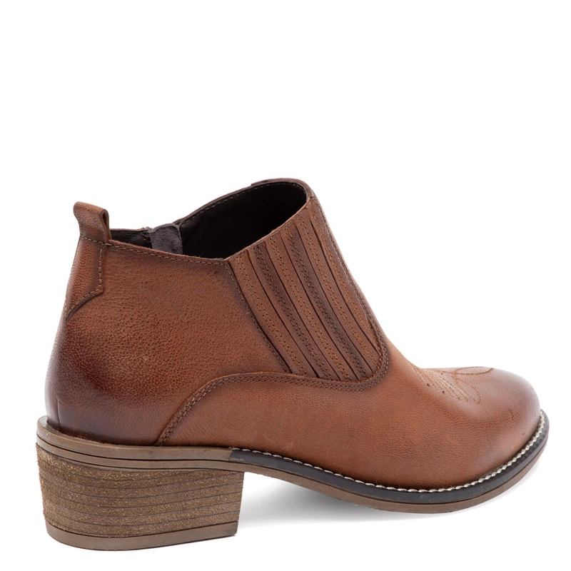 BOTIN DE CUERO MUJER GACEL TOSTADO GINA - 4