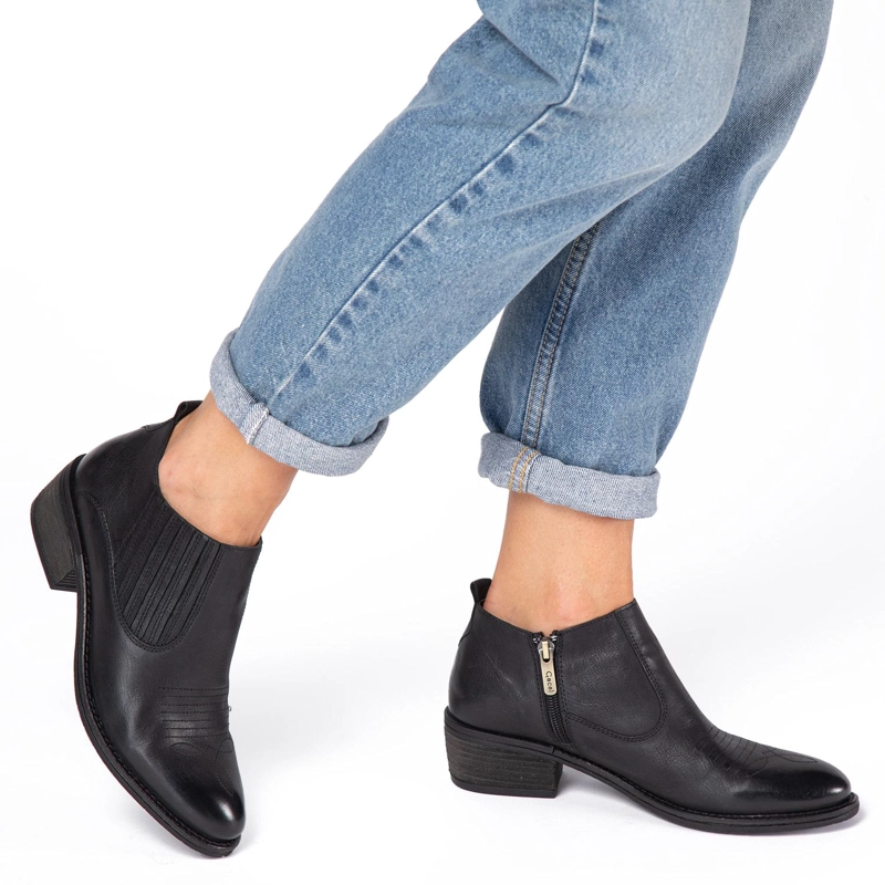 BOTIN DE CUERO MUJER GACEL NEGRO GINA - 2