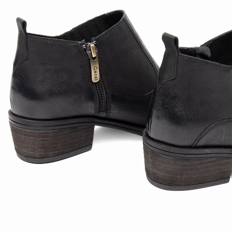 BOTIN DE CUERO MUJER GACEL NEGRO GINA - 5