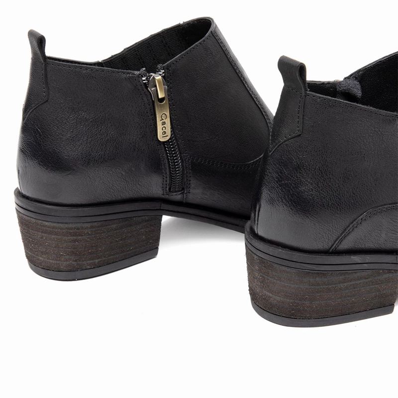 BOTIN DE CUERO MUJER GACEL NEGRO GINA - 5