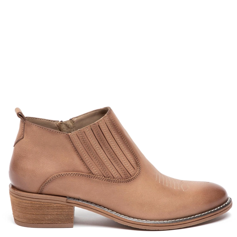 BOTIN DE CUERO MUJER GACEL TAUPE GINA - 1