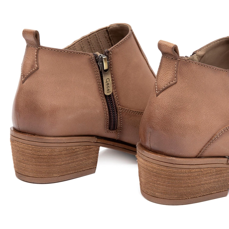 BOTIN DE CUERO MUJER GACEL TAUPE GINA - 4