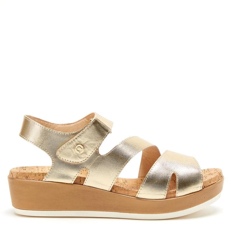 SANDALIAS MUJER GACEL CUERO DORADO MERYL - 1
